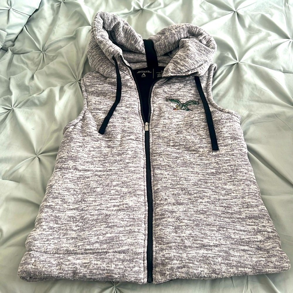 Antigua Gray Hooded Vest